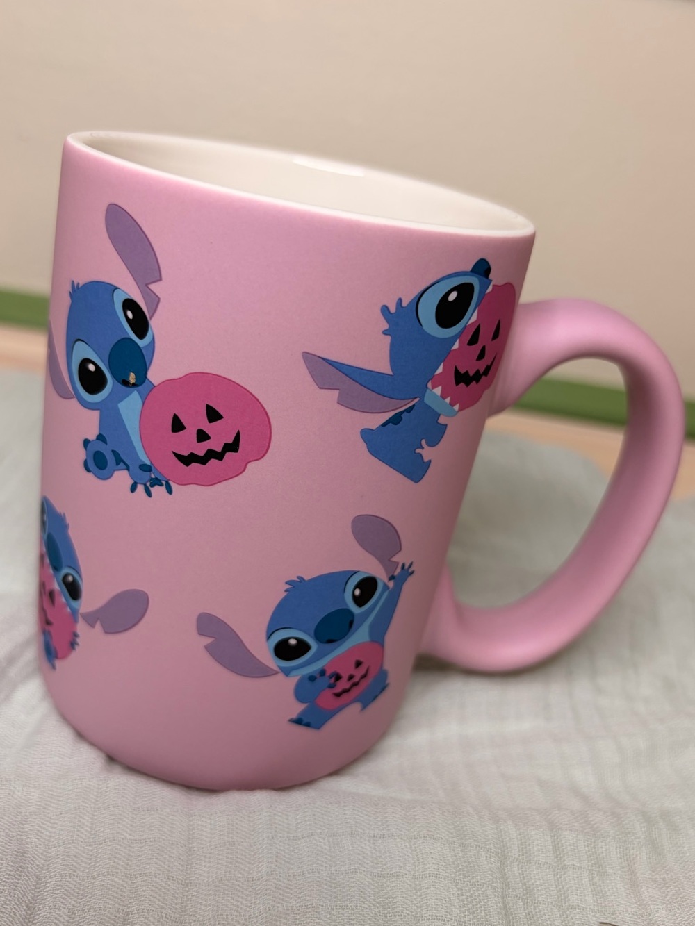 π Disney Stitch Pink Pumpkin Halloween Mug NWT